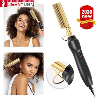 

Hair Curler 2-in-1Hair Straightener Brush Iron Hot Comb Straightener Curling Straightener Electric Female Household Styling Tool