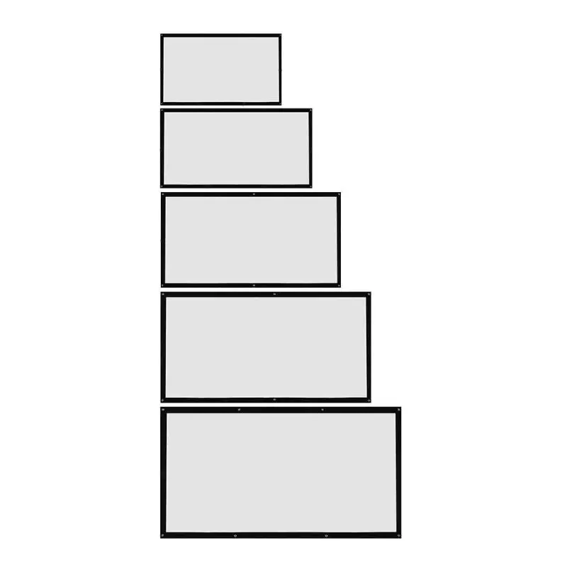 Настенный проекционный экран 16:9 экран для hd-проектора полиэстер холст занавеска для 3D домашнего кинотеатра 60/72/84/100/120 дюймов