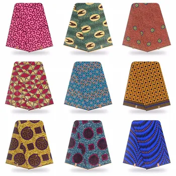 

2020 Best Quality African Print Fabric 6 yards Nigerian Ankara Fabric African Real Wax Print Cotton For Sewing Cloth Material