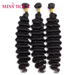 Miss Rola Hair Brazilian Hair Weave Bundles Deep Wave 100% Human Hair 8-26 Inch Natural Color 3 Bundles Hair Extension Remy