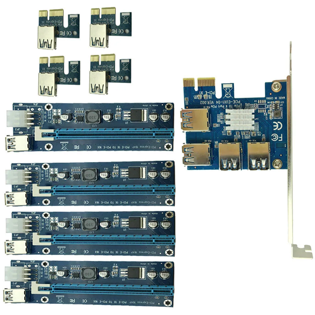 PCIe 1 4PCI Express 16X Слоты Riser Card PCI E 1X к внешнему 4 e слот адаптер порт мультипликатор