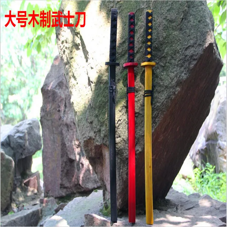 

72 Cm Large Size Wooden Samurai Sword Solid Wood Paint Spraying Sword Wood Samurai Sword Is Not Open Edge Scenic Area Hot Sales