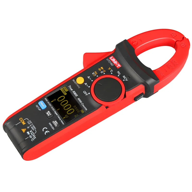 UNI-T UT216D 600A True RMS Digital Clamp Meter; AC/DC True RMS Current Meter, VFC/NCV; Resistor/Capacitor/Frequency/Temperature