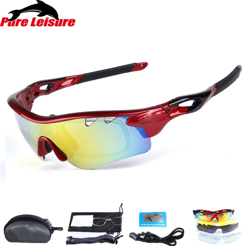 Солнцезащитные очки PureLeisure Fishing Pesca zonnebril из поликарбоната, спортивные очки UV400 для рыбалки, пеших прогулок, солнцезащитные очки из поликарбоната, 1 комплект, 5 линз