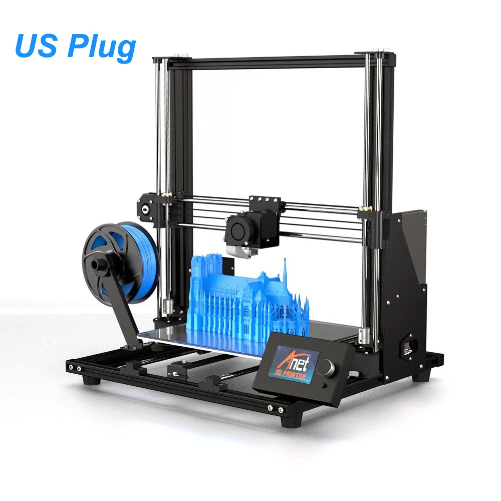 US Plug Модернизированный Anet A8 плюс 3D-принтеры Высокоточный DIY A8 плюс 3D-принтеры Self-монтажные алюминиевые сплав рама со съемными ЖК-дисплей Экран - Цвет: US Plug