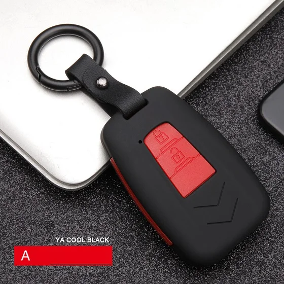 2Button black Автомобильный Стайлинг ABS углеродного волокна Автомобильный Дистанционный корпус умного ключа Крышка для Toyota CHR C-HR Prado Prius Camry Corolla RAV4 - Название цвета: 2Button black