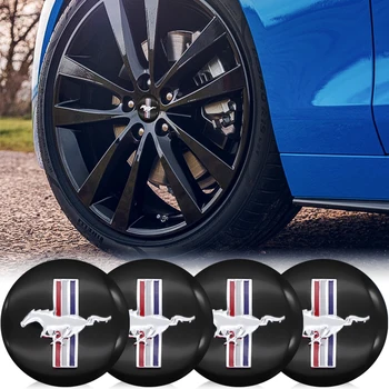 

4 pcs/pack 56mm 3D Horse Flag Car Wheel Center Hub Cap Emblem Badge Stickers for Ford Mustang Car styling accessories