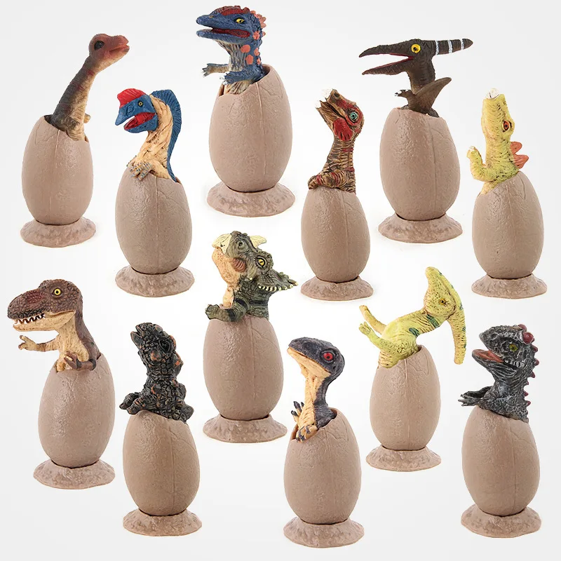 

Dinosaur Model Semi-Hatching Dinosaur Egg 12 PCs with Base Set Garage Kit Toy