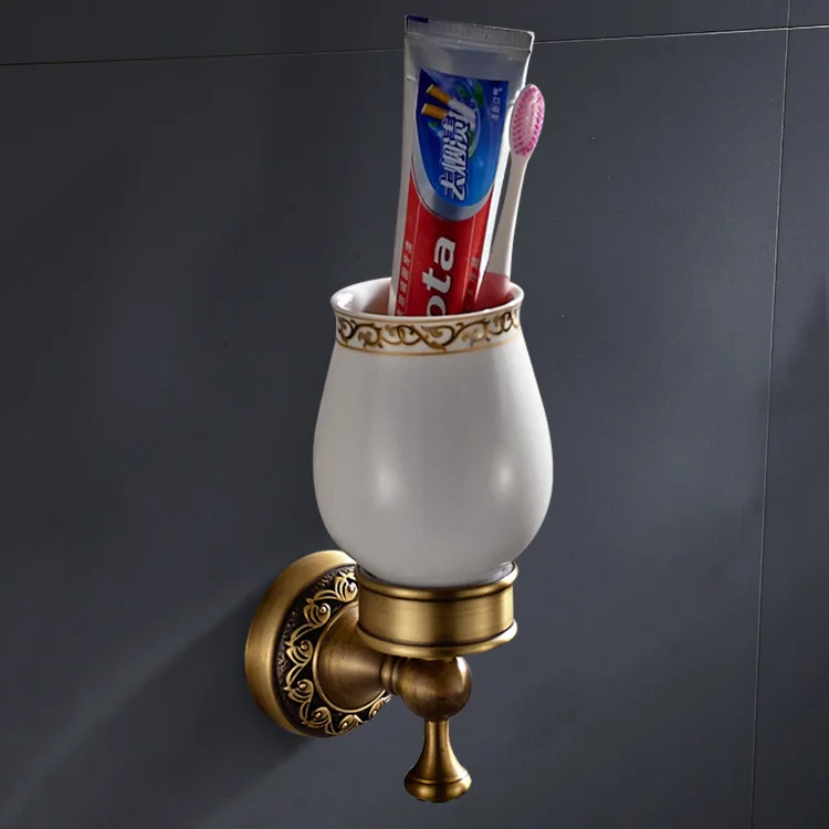 

Factory Price Direct Supply Toothbrush Cup Holder Antique Color Copper Handmade Brushed Hanging Cup Load-Bearing 5-6 Kilograms C