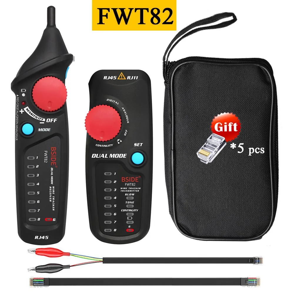 FWT82 Двойной режим сетевой кабель трекер BSIDE FWT82 RJ45 RJ11 телефонный провод тонер Ethernet LAN Tracer анализатор детектор линия искатель - Цвет: FWT82