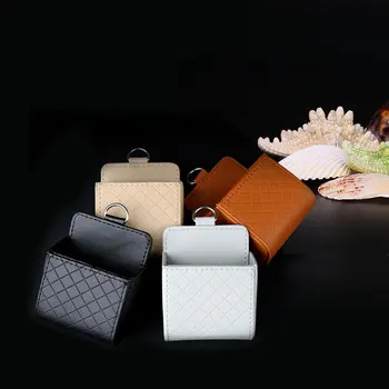 

Car Storage Holder Phone Holder Storage Box Textured Air Outlet Storage Bucket Organizer Small PU Leather Fashion