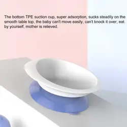 2Pcs/Set Kids Dish Non-slip Bottom Large Capacity Utensils Infant Training Feeding Bowl Spoon for Toddler