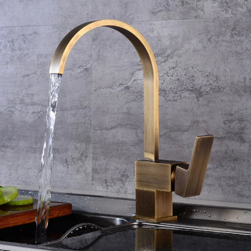  Kitchen Faucets Brass Kitchen Sink Water Faucet 360 Rotate Swivel Faucet Antique Bronze Mixer Singl - 32939466621