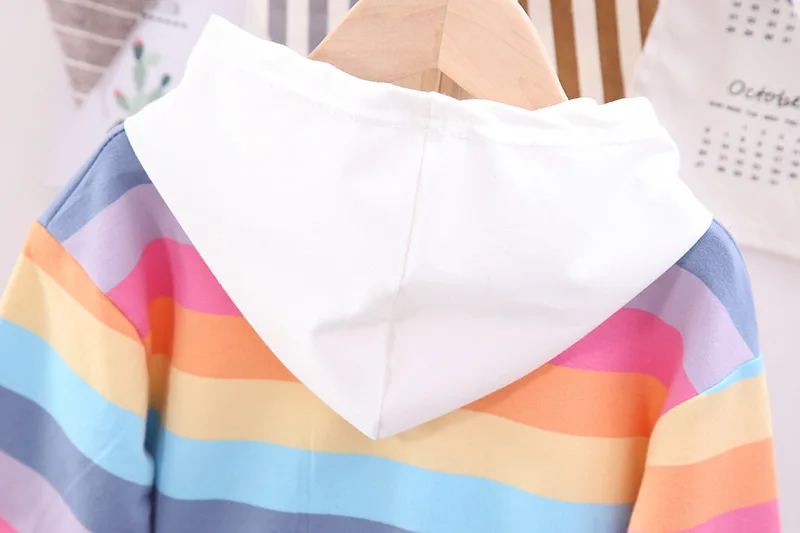 Детская одежда Новинка года, модный весенне-осенний свитер в полоску с капюшоном для маленьких мальчиков и девочек от 1 до 3 лет
