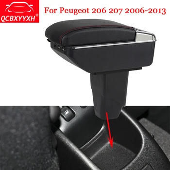 

QCBXYYXH Car Styling ABS Car Armrest Box Center Console Storage Box Holder Case For Peugeot 206 207 2006-2013 Auto Accessories