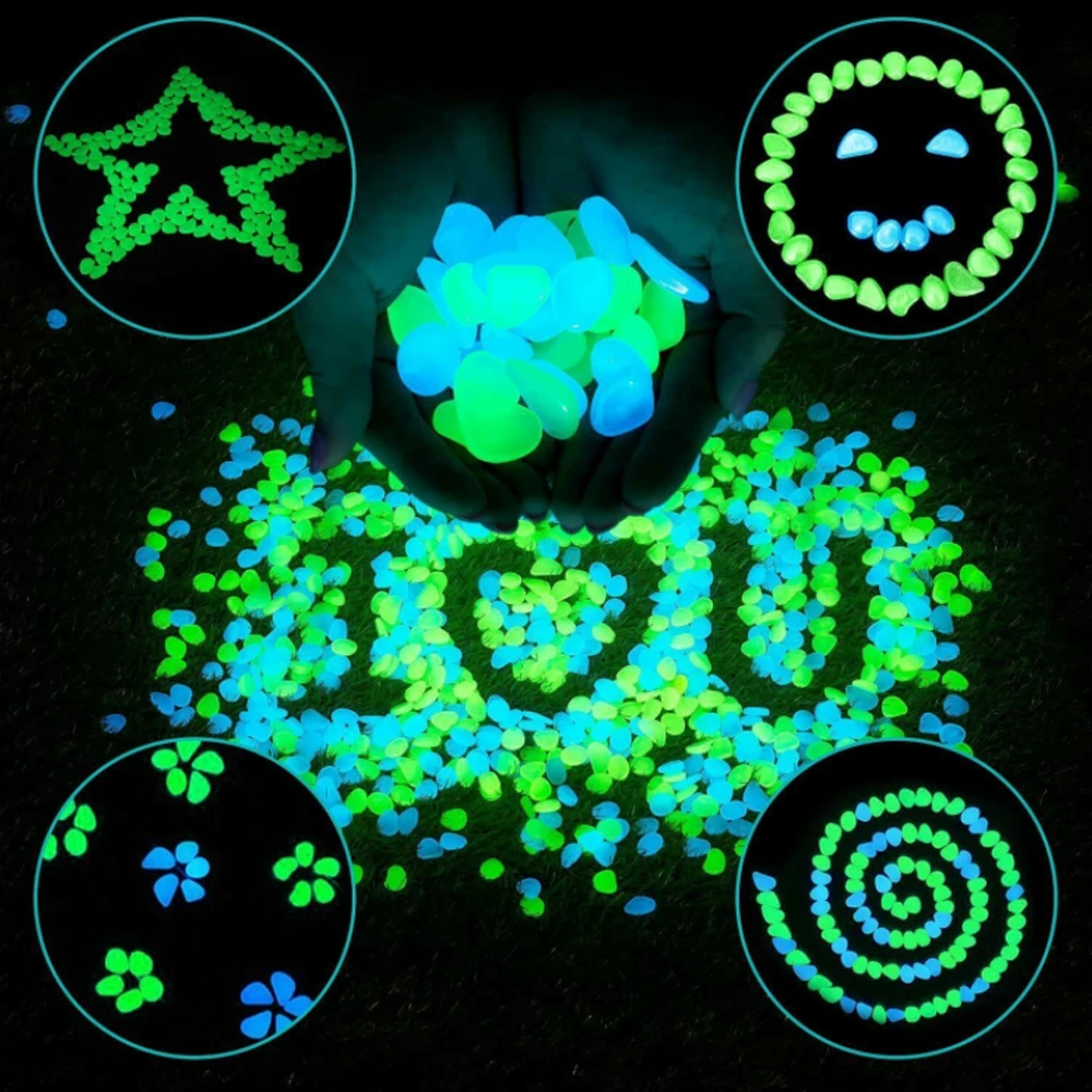 Garden Decor Pebbles Glow Stones Glow in the Dark Rocks for Walkways Garden Path Patio Lawn Yard Luminous Stone 25pcs