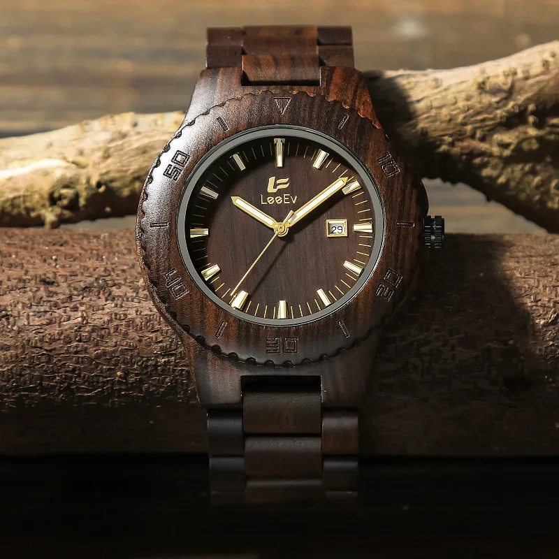 

wooden quartz watch men fashion Sport watch simple custom black watch business personalized top brand luxury Christmas gift