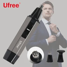 Ufree моющийся триммер для волос в носу, электрическая бритва для бровей и ушей, Мужская портативная машинка для стрижки, съемная
