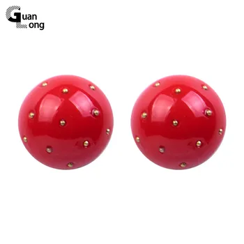 

GuanLong Fashion Round Big Stud Earrings for Women Geometric Gold Metal Resin Acrylic Earring Wedding Gift Wholesale Ear Jewelry