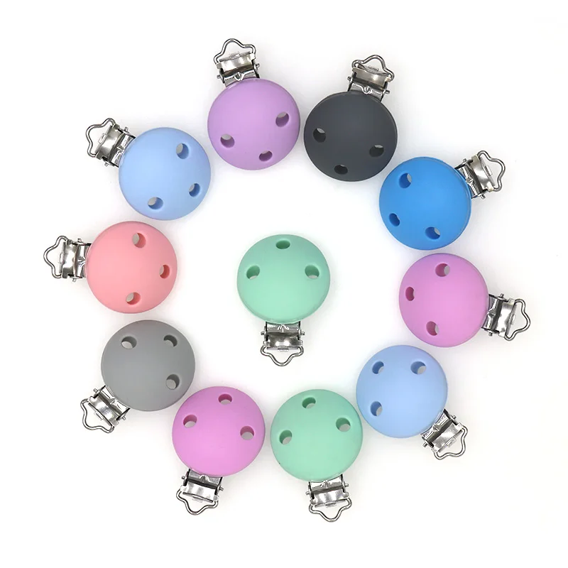 10/20/50 Pcs Baby Pacifer Clips round Shape Perle Silicone Teether Clip DIY Baby Dummy Chain Nipple Holder rodent