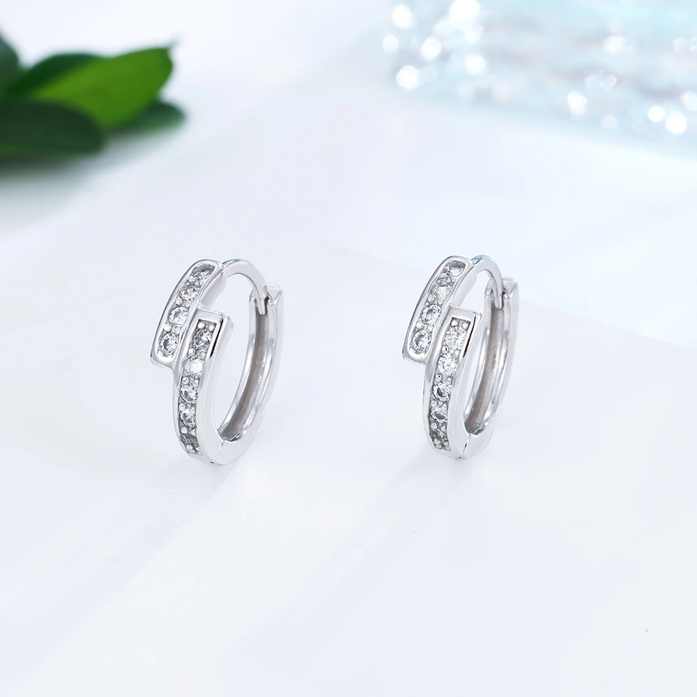 HanCheng новые модные круглые серьги, серебряные циркониевые серьги-кольца для женщин, ювелирные изделия, циркониевые круглые серьги, kolczyki oorbellen