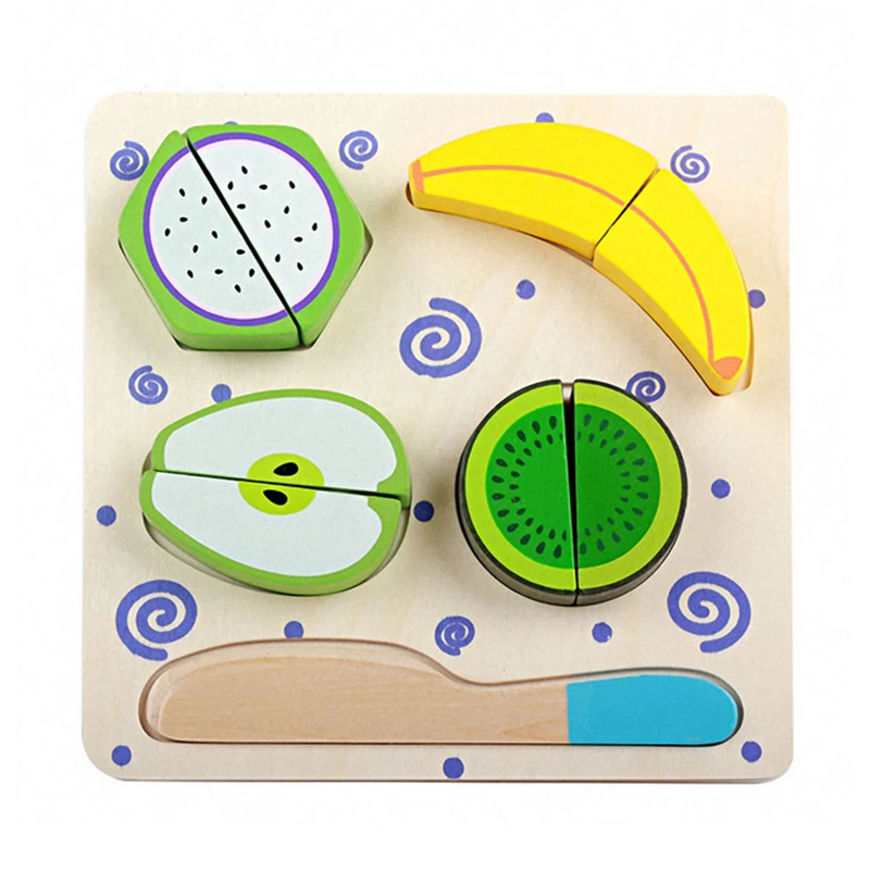 6 Styles Children Wooden Cutting Fruits Vegetables Dessert Puzzle Kitchen Pretend Play Cooking Educational Toys For Children