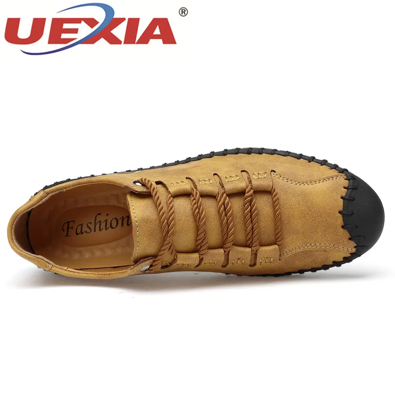 UEXIA; Новинка года; Уличная обувь; модная кожаная Весенняя повседневная мужская обувь; Мужская винтажная обувь ручной работы на плоской подошве; Лидер продаж; мокасины; кроссовки
