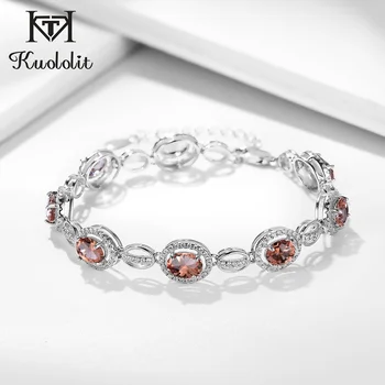 

Kuololit Zultanite Gemstone Bracelets For Women 925 Sterling Silver Jewelry Chain Charm Diaspore Bracelet Wedding Fine Jewelry