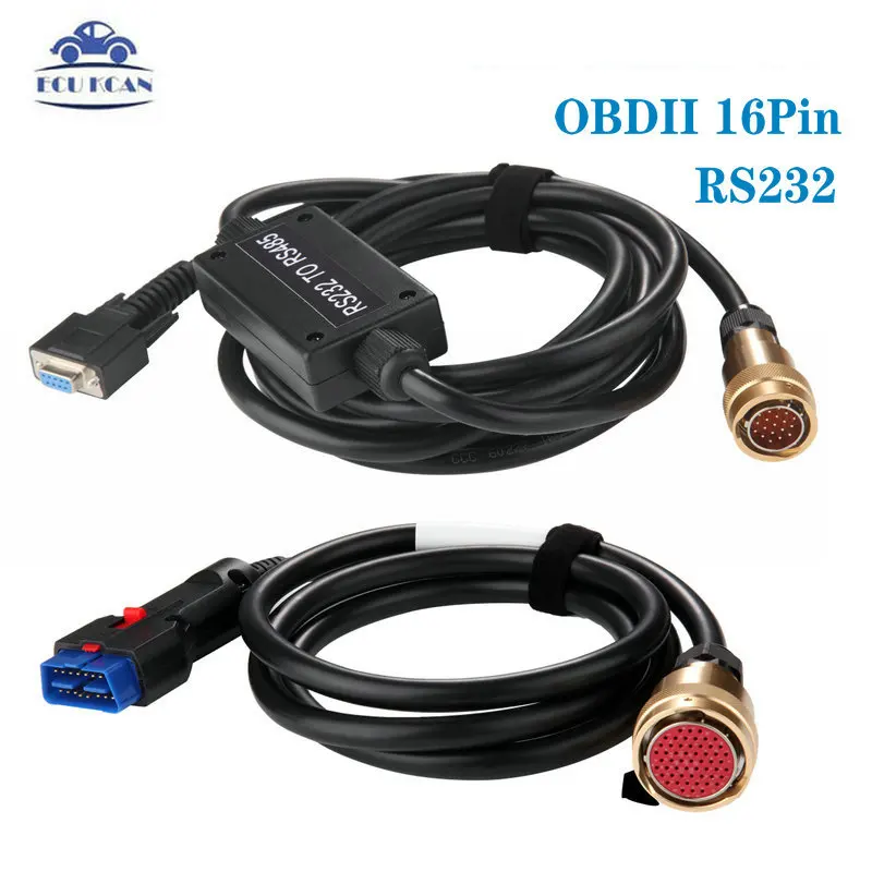 RS232 для RS485 OBD II 16 контактный диагностический кабель с печатной платы MB Star C3