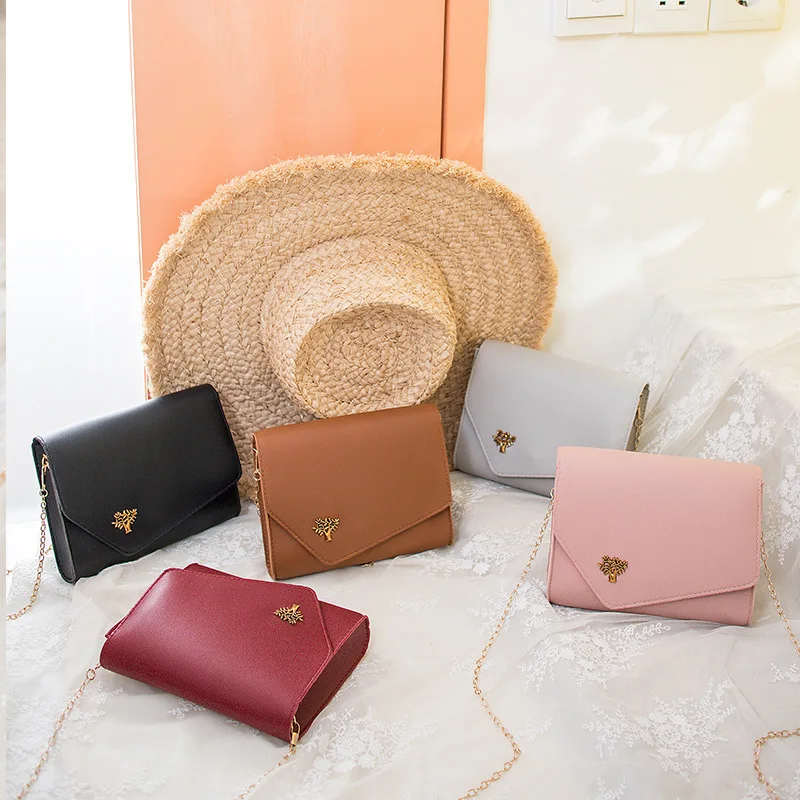 

WOMEN'S Shoulder Bag 2019 Summer Japanese Korean New Style Chain Bag Solid Color Square Sling Bag Shoulder Bag Hipster Mobile Ph