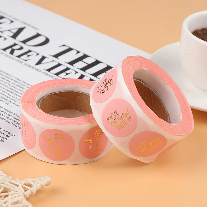 500pcs Pink Stationery Sticker Thank You For Your Order Sticker Local Small Handmade Sticker Kraft Labels Sticker