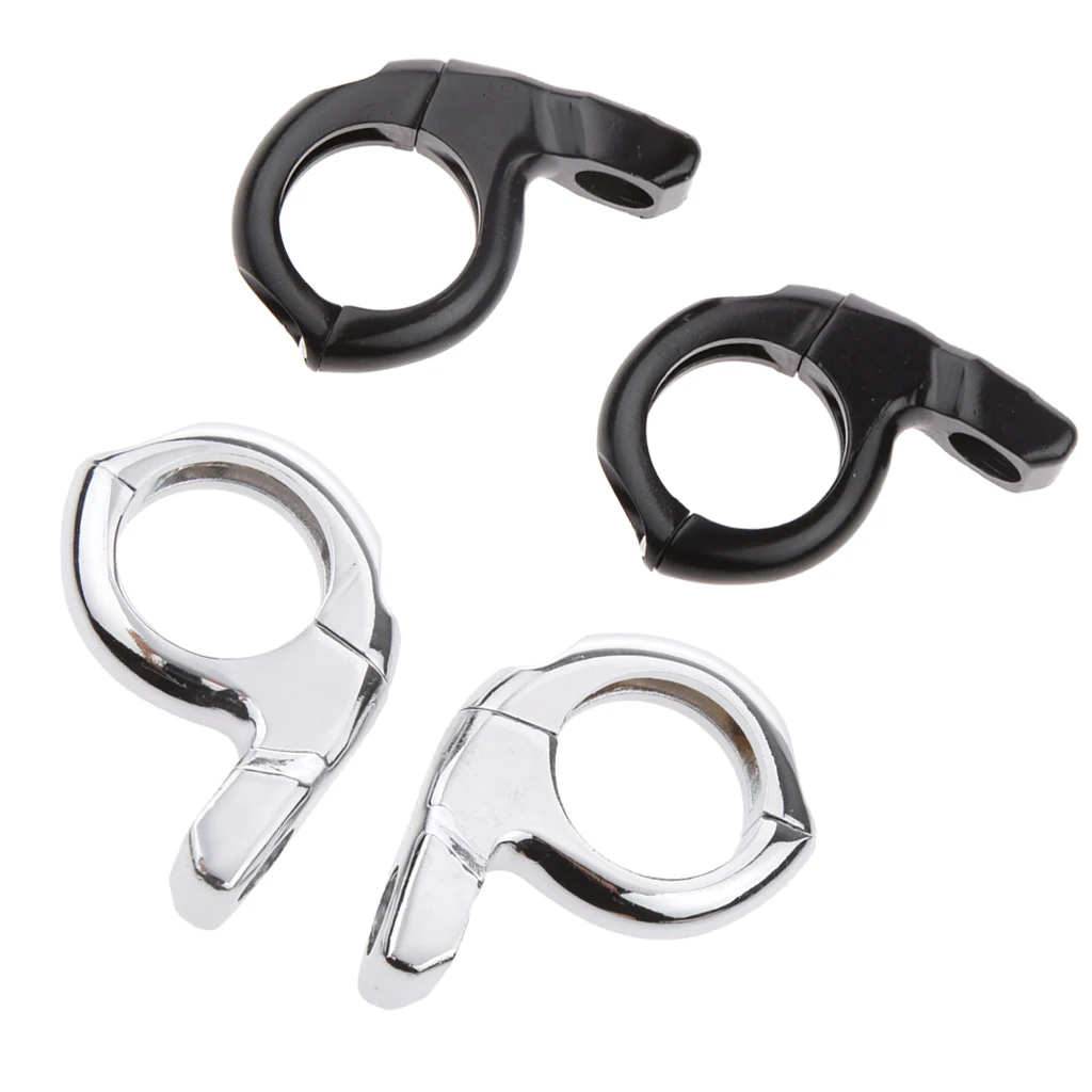 2 Pair 25MM Mirrors Adapter Clamp On Mount Stand DIRT Motorcycle 1in. Handlebar ATV Silver