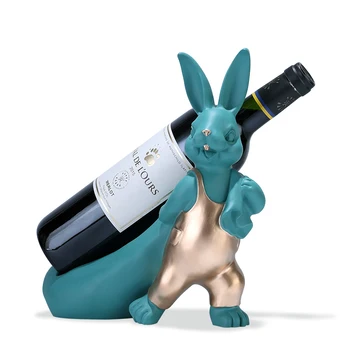 

Northern Europe Originality Rabbit Lovely Red Wine Rack Goods Of Furniture Display Wine Cabinet Ornament Statue Sculpture Resin
