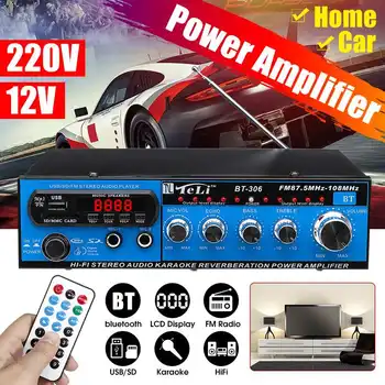 

2000W Hifi Audio Power Amplifier Stereo Car Home Theater Amplifier Audio with Remote Control Support FM USB SD Card bluetooth