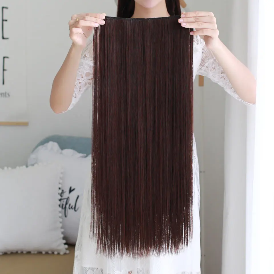 Длинные Синтетические накладные термостойкие накладные волосы, натуральные волосы, аксессуары для волос, 5 зажимов для белых женщин и девушек - Цвет: 2-33