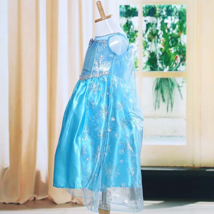 New Girls Anna Elsa Princess Dress Up Fancy Costume Party Cosplay Clothes Stage Dress 3-8Y Party Gown Tulle Dresses For Girls