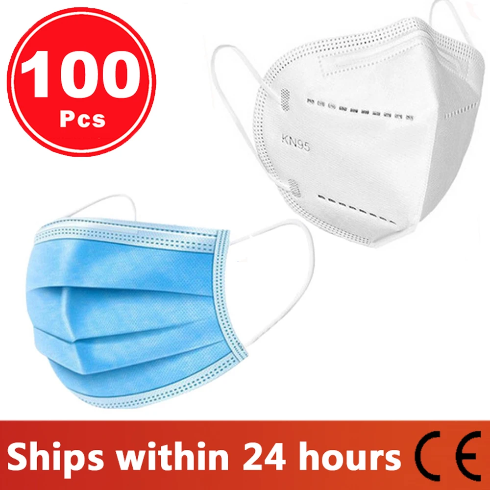 KN95 masque Anti-poussière Anti-buée et respirant masques de bouche
sur-tissé 3 couches Anti-poussière KN90 masque ffp2 ffp3