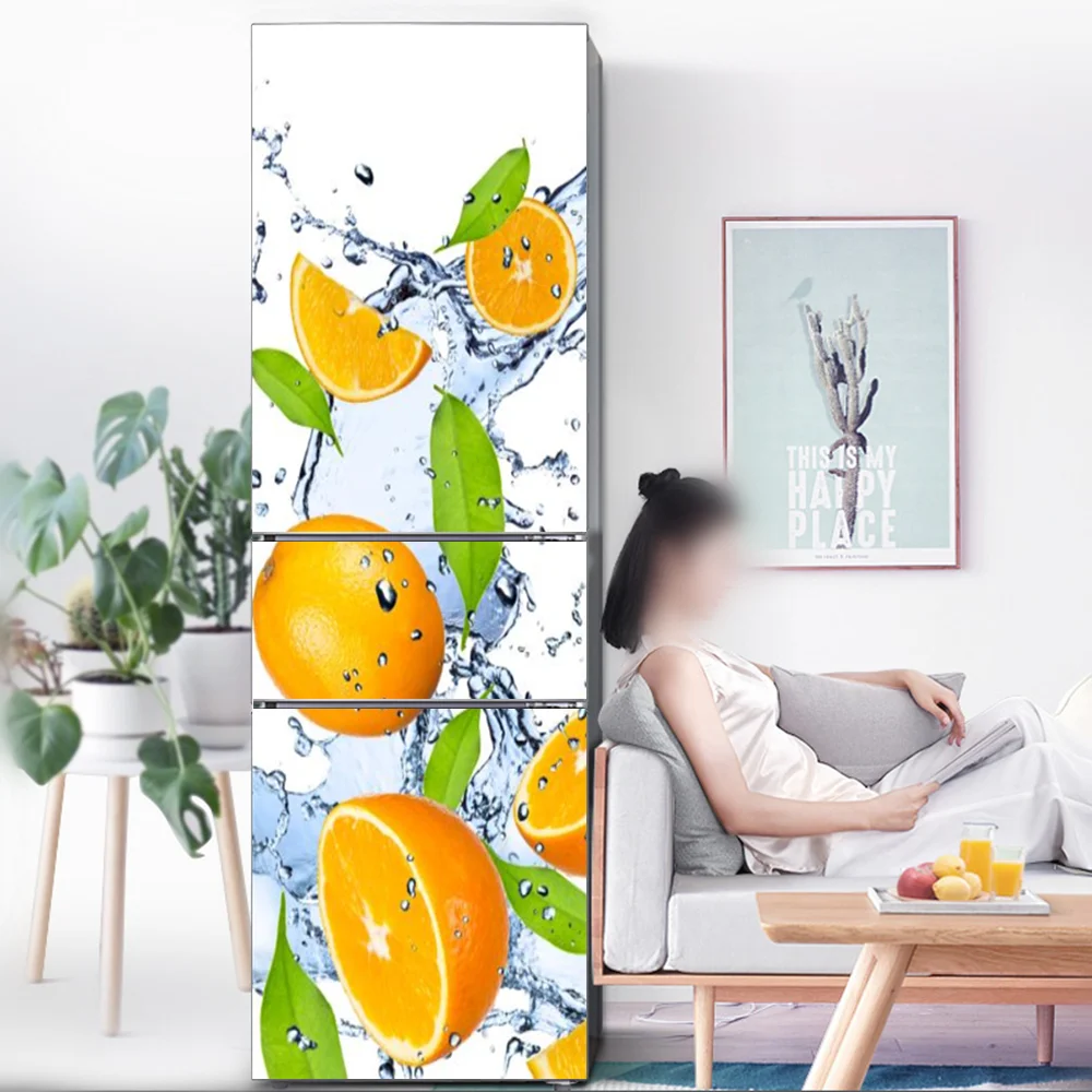 Self Adhesive Art Poster For Refrigerator Vinyl Waterproof Fridge Door Wrap  Wallpaper For Furniture Kitchen Decoration Accessory - AliExpress