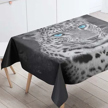 

Rectangular Tablecloths Decorative Table Cover 3D Printing Leopard Animal Dining Table Cloth