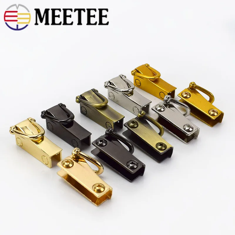 10/30 пар Meetee Сумки металлический стороны висит пряжки с зажимом мешок сумка на ремешке-цепочке застежка-крючок оборудования кожаные аксессуары