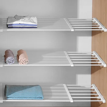 

Adjustable Closet Storage Rack Nail-free Wall-mounted Space-saving Closet Closet Shelf Coset Decoration Shelf Cabinet Bracket