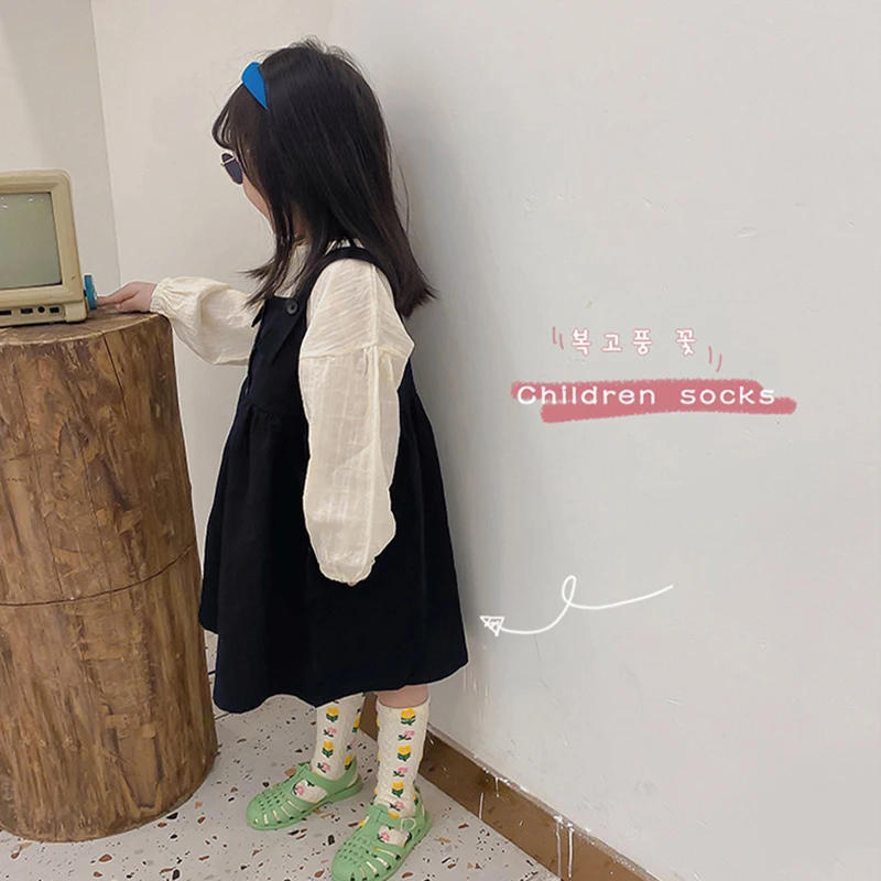 Cartoon Socks Children Socks 3 Pairs/lot Children's Socks Japanese Korean Style Cartoon Flower Women Socks Dress Girl's Spring Summer Kawaii