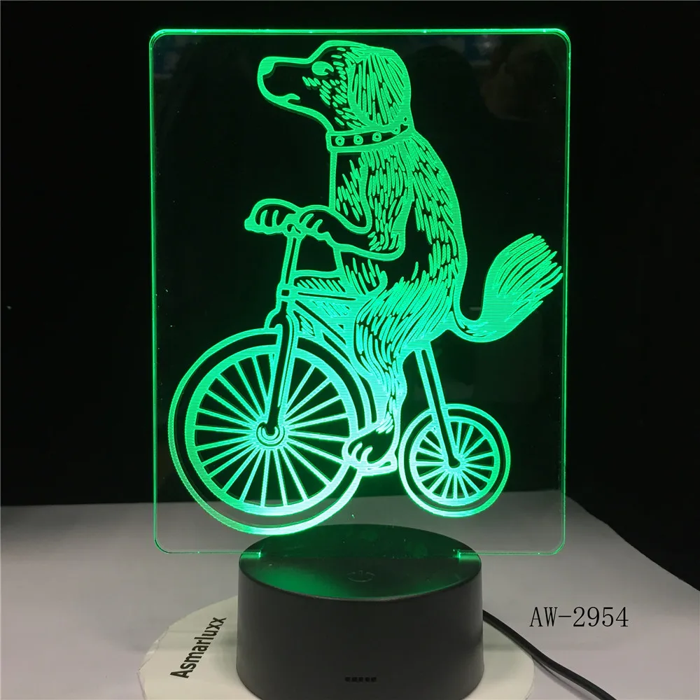 

Новинка, светодиодная 3d-лампа для верховой езды на собак, 7 цветов, USB, ночная лампа для детей, креативный декоративный прикроватный светильник для дня рождения, подарок 2954