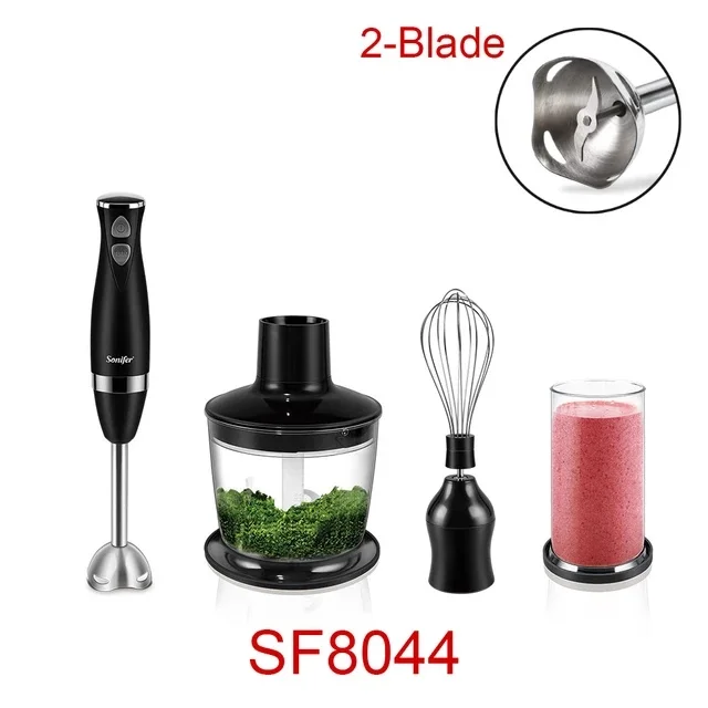 iCucina 3-in-1 Immersion Hand Blender, Powerful 400W DC Motor, Variable Speed Stick Blender with Whisk, Chopper, and Measurin