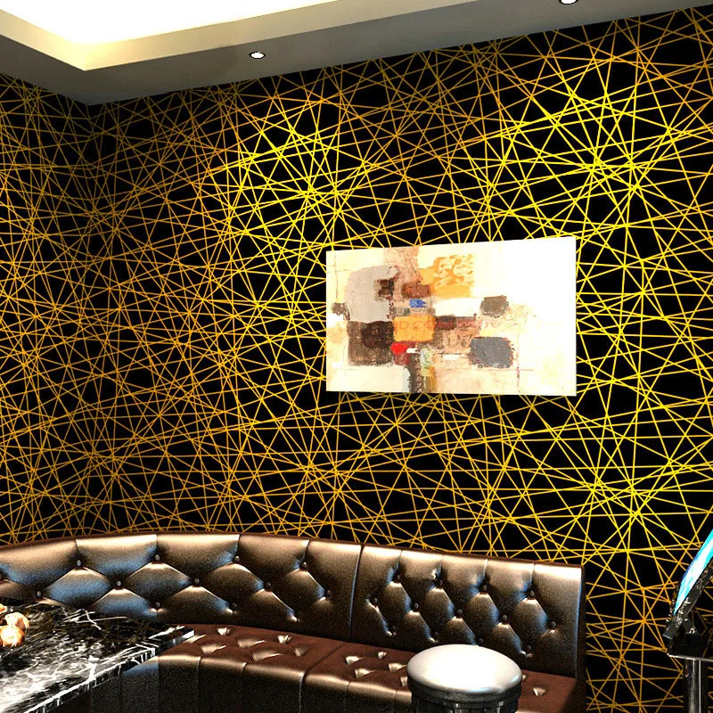 KTV Wallpaper Modern Color Stripes PVC Waterproof Wall Papers Roll Bar Corridor Internet Cafe Background Decor 3 D Tapety |
