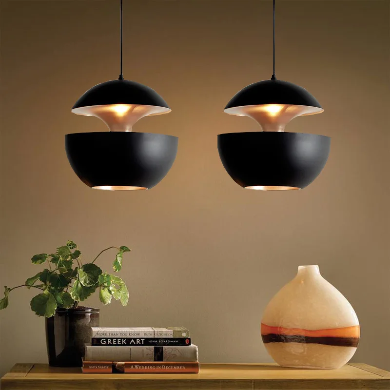Nordic Led подвесные светильники точечный абажур дизайнерский черный белый