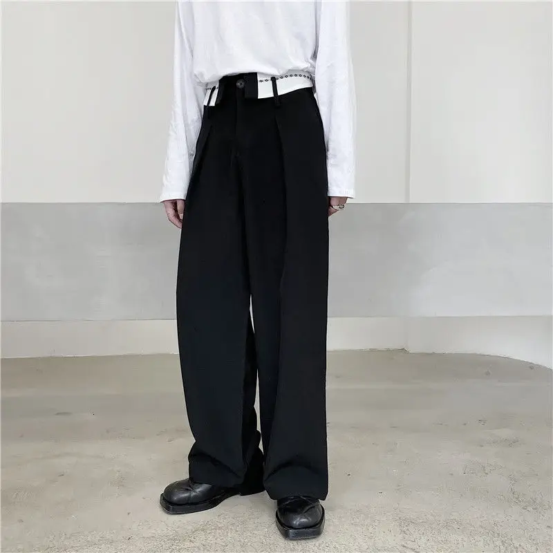 

2020 Spring And Autumn New Youth Fashion Turn Waist Contrast Color Stitching Mopping Trousers Fashion Casual Straight-leg Pants