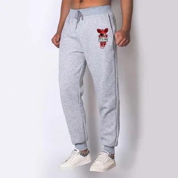

It's me Kawaii FNAF Plush Foxy Mens Pants Workout gyms youth Trousers Men drawstring Elastic waist Sweatpants Male Sportswear