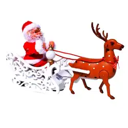 Электрический Санта-Клаус музыкальный олень Потяните автомобиль рождественские детские игрушки интерактивные Смешные говорящие