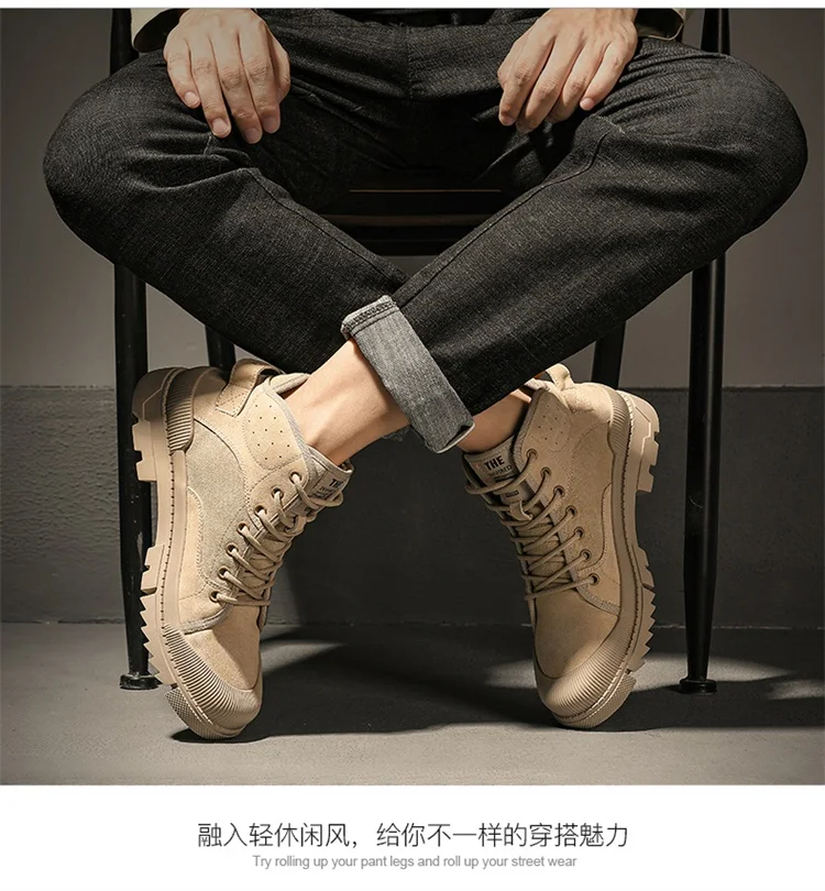 New Mens Shoes Winter Comfortable Working Boots Casual High Top Sneakers Lace Up Boots Men Dress Boots красовки мужские